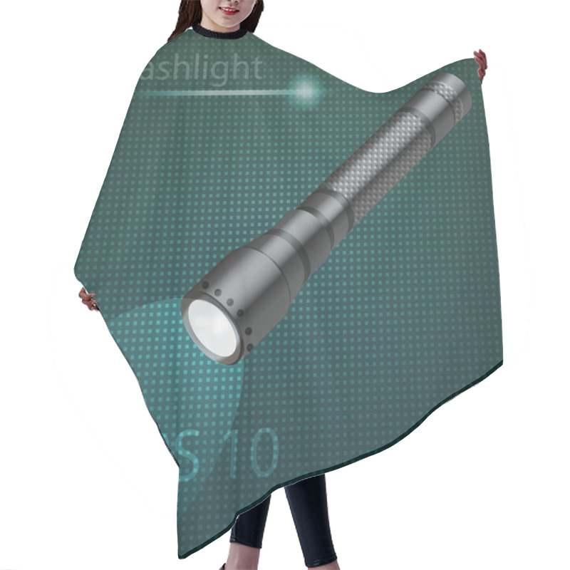 Personality  Vector Illustration Of Flashlight Hair Cutting Cape