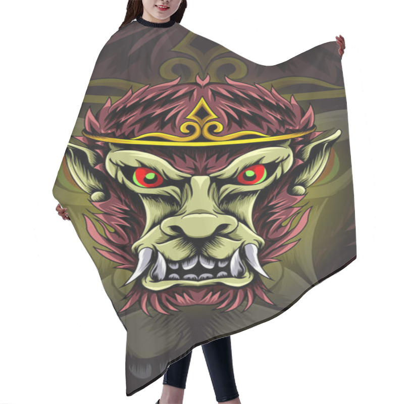 Personality  Monkey King Vector Illustration Hair Cutting Cape