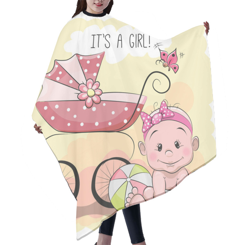 Personality  Cute Cartoon Baby Girl Hair Cutting Cape