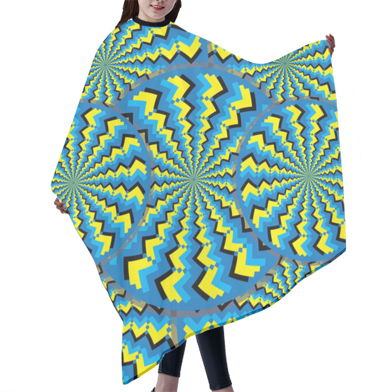 Personality  Rotating Zigzag Patterns Are Featured In An Abstract Background Illustration Of The Illusory Motion Variety. Hair Cutting Cape