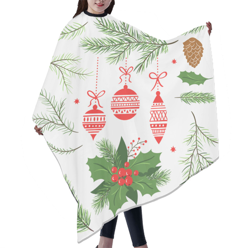 Personality  Set Of Christmas Elements Hair Cutting Cape