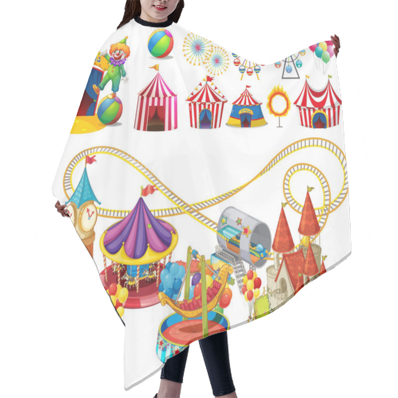 Personality  Circus Rides And Tents Hair Cutting Cape