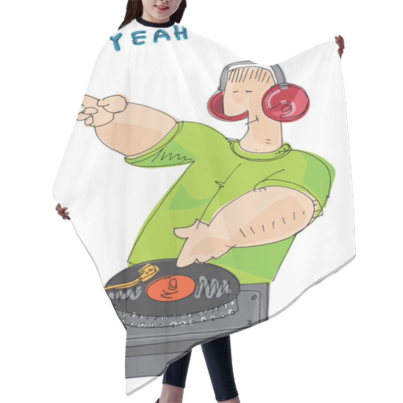 Personality  Dj Man - Cartoon Hair Cutting Cape