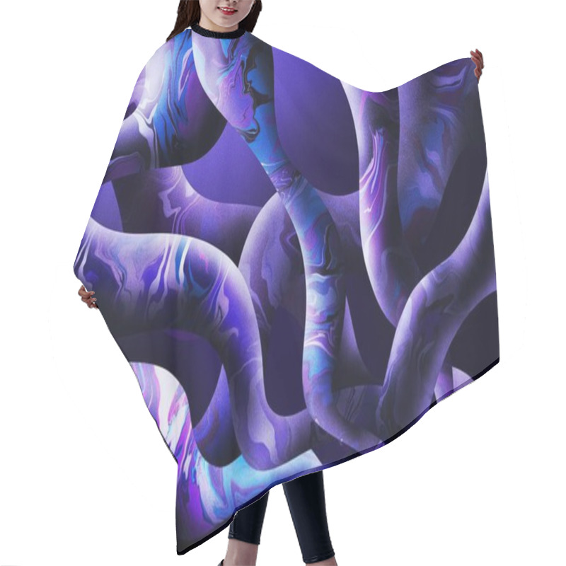 Personality  Abstract Background With Colourful Wavy Spiralling Patterns Hair Cutting Cape