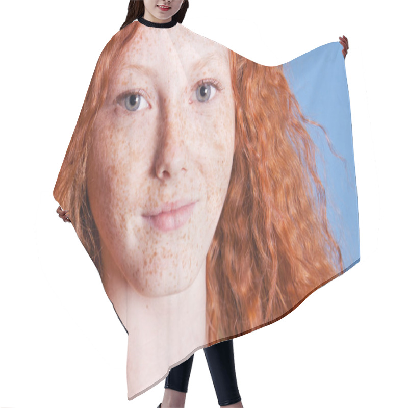 Personality  Cheerful Freckled Girl Hair Cutting Cape