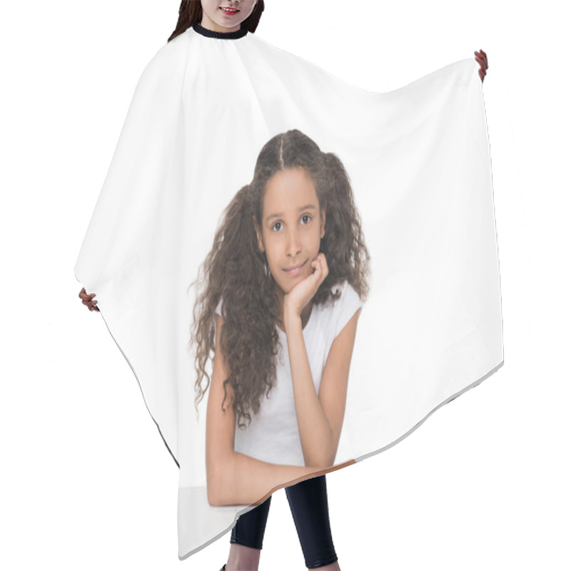 Personality  Adorable Smiling Girl  Hair Cutting Cape