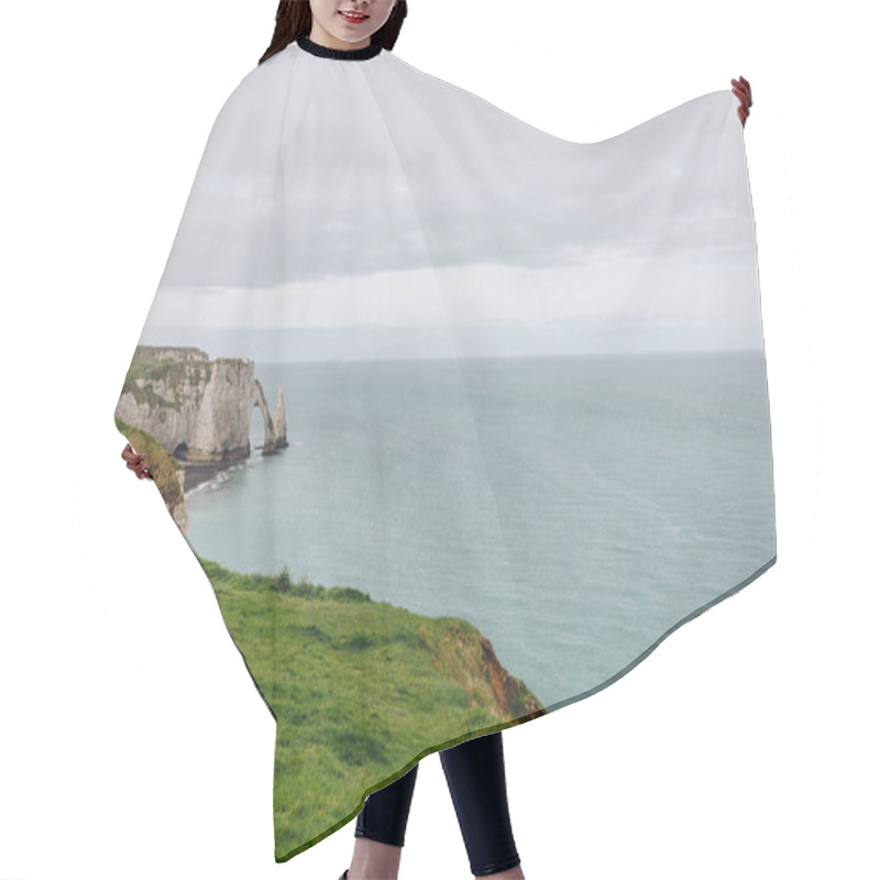 Personality  Aerial View Of Cliff And Seaside, Etretat, Normandy, France Hair Cutting Cape