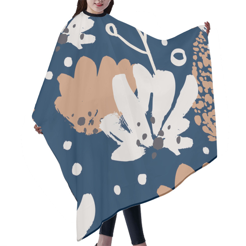 Personality  Abstract Seamless Floral Pattern. Hair Cutting Cape