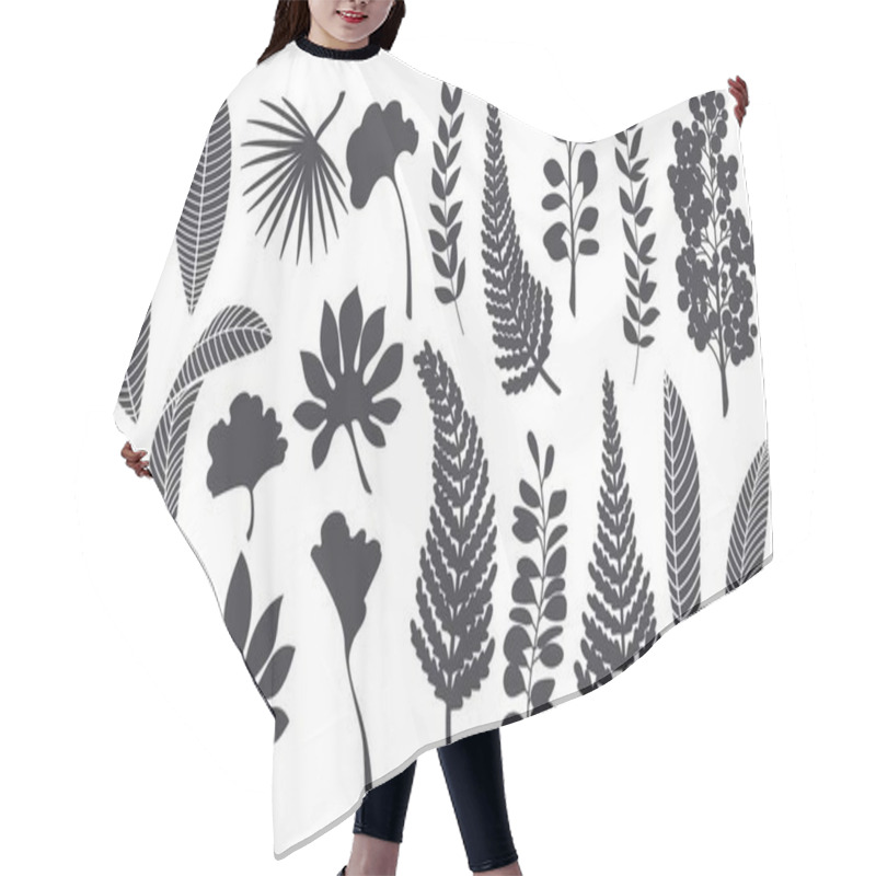 Personality  Silhouettes Tropical Leaves Hair Cutting Cape