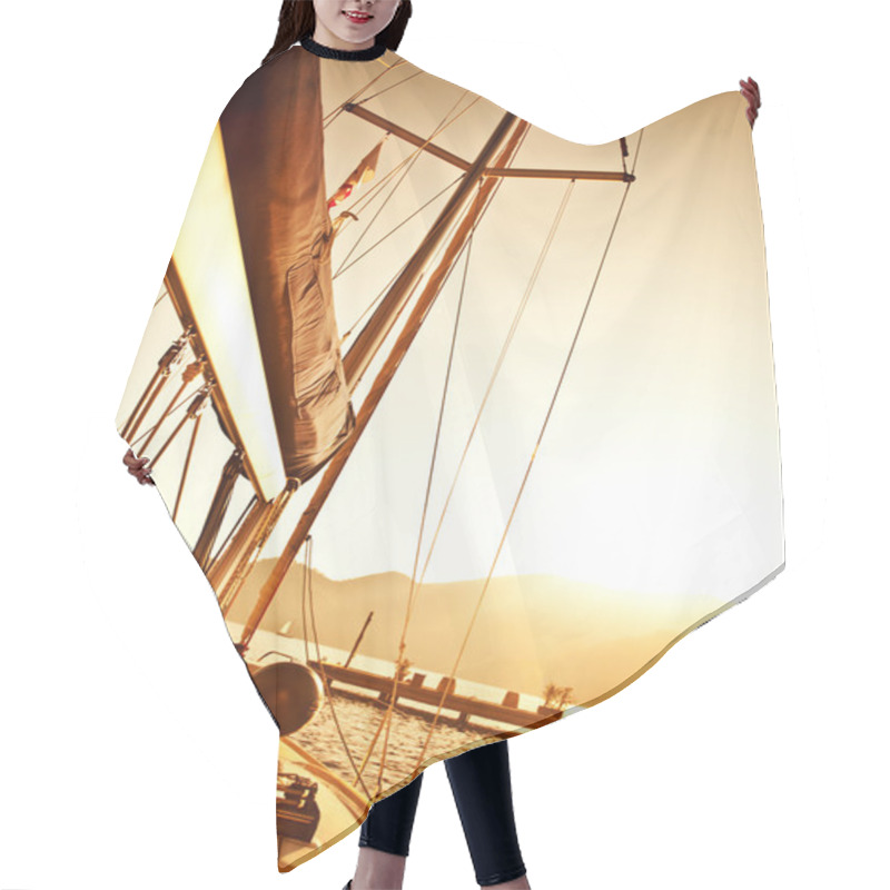 Personality  Sailboat On Sunset Hair Cutting Cape