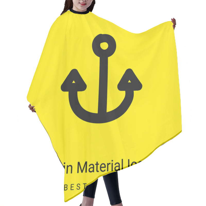 Personality  Anchor Hand Drawn Tool Minimal Bright Yellow Material Icon Hair Cutting Cape