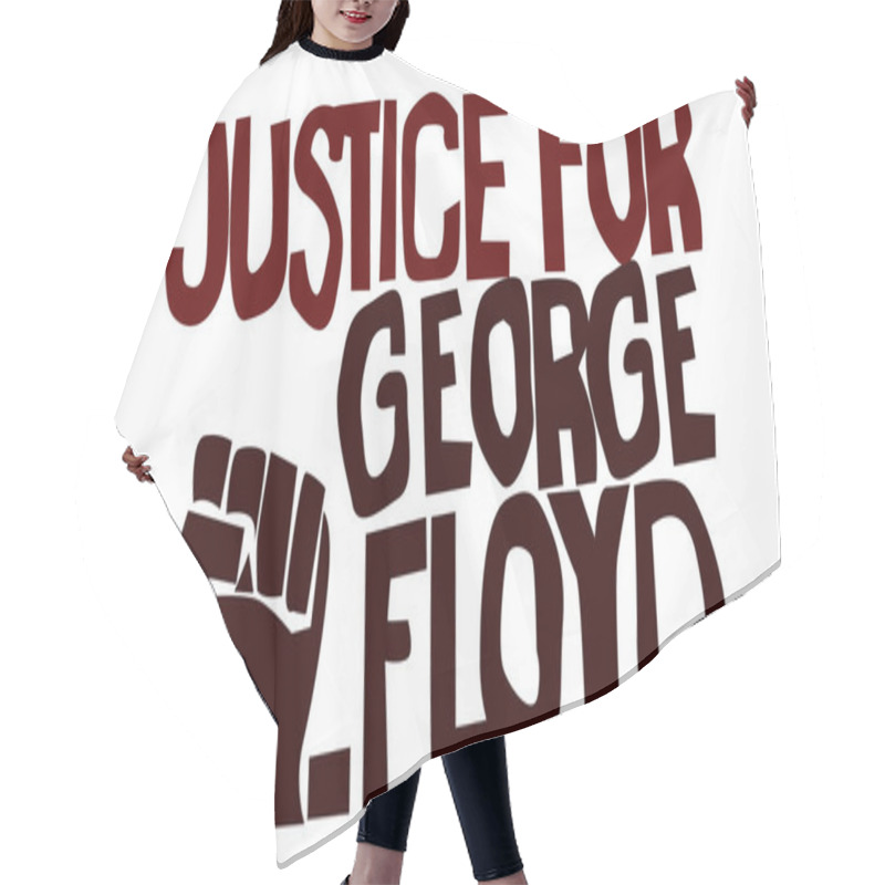 Personality  Justice For George Floyd Stencil Vector Illustration Hair Cutting Cape