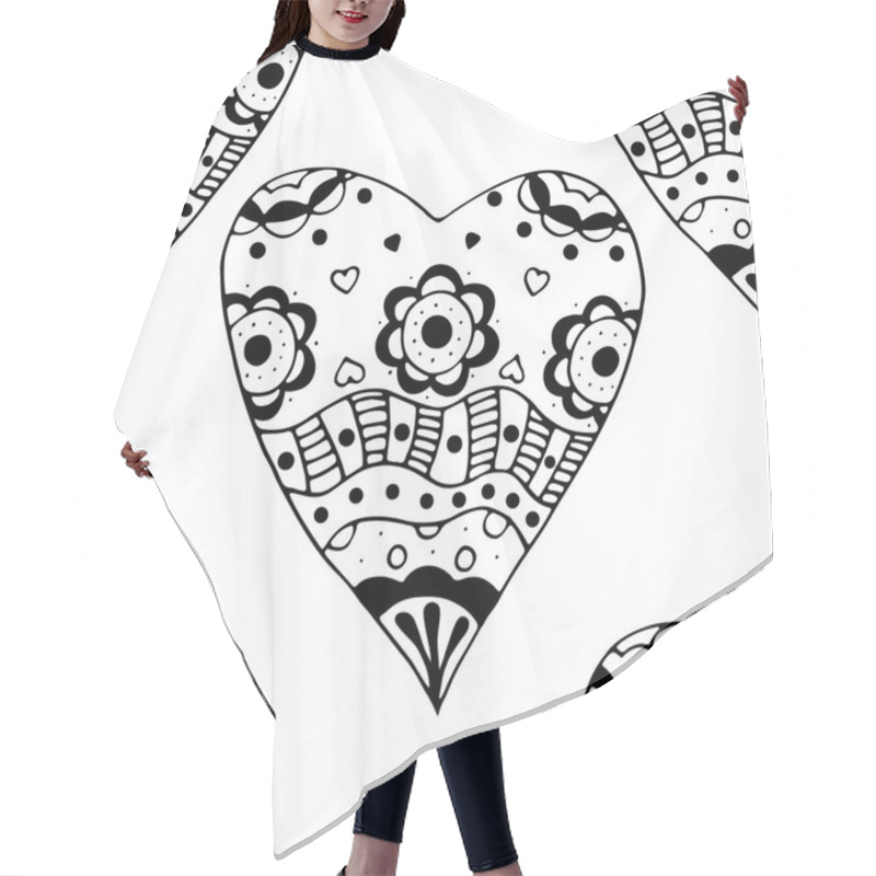 Personality  Sketchy Doodle Heart Hair Cutting Cape