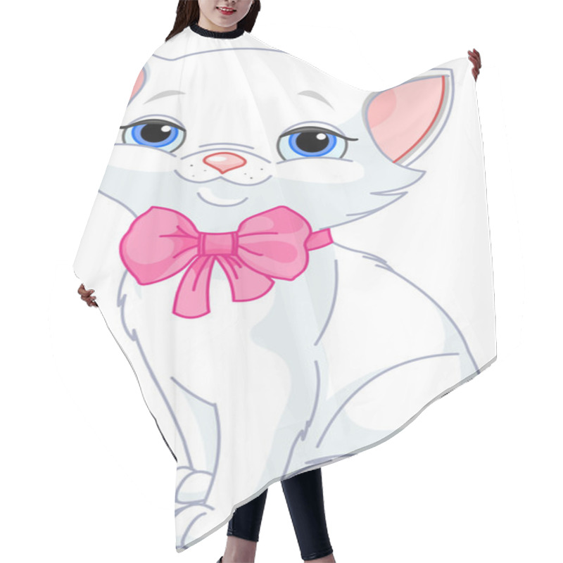 Personality  Very Cute White Cat Hair Cutting Cape