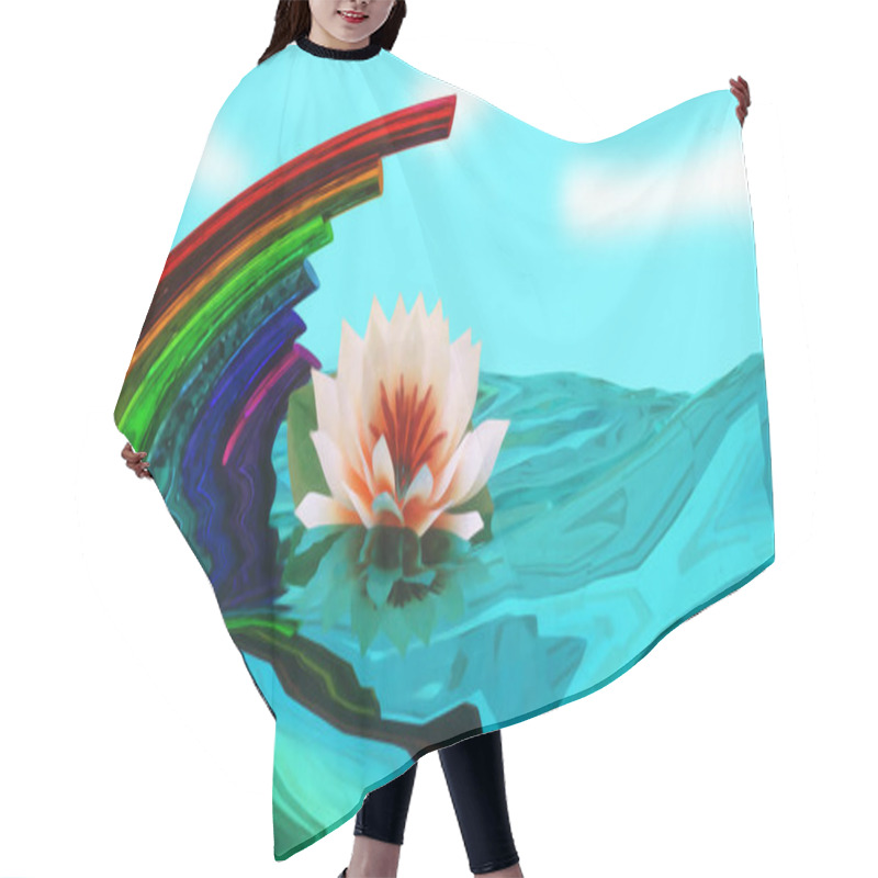 Personality  Rainbow Joy Background Video 3D Rendering Hair Cutting Cape