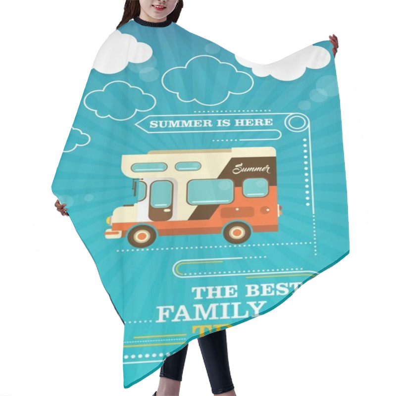 Personality  Mobile Home On The Summer Background Hair Cutting Cape