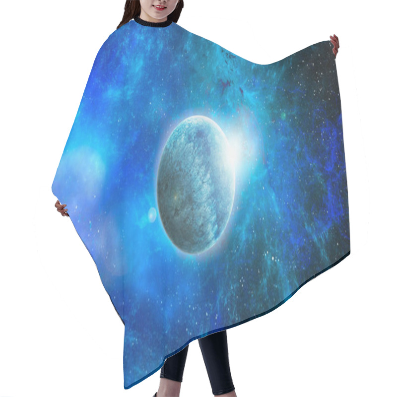 Personality  Unknown Planet From Outer Space. Space Nebula. Cosmic Cluster Of Stars. Outer Space Background. 3D Illustration. Hair Cutting Cape