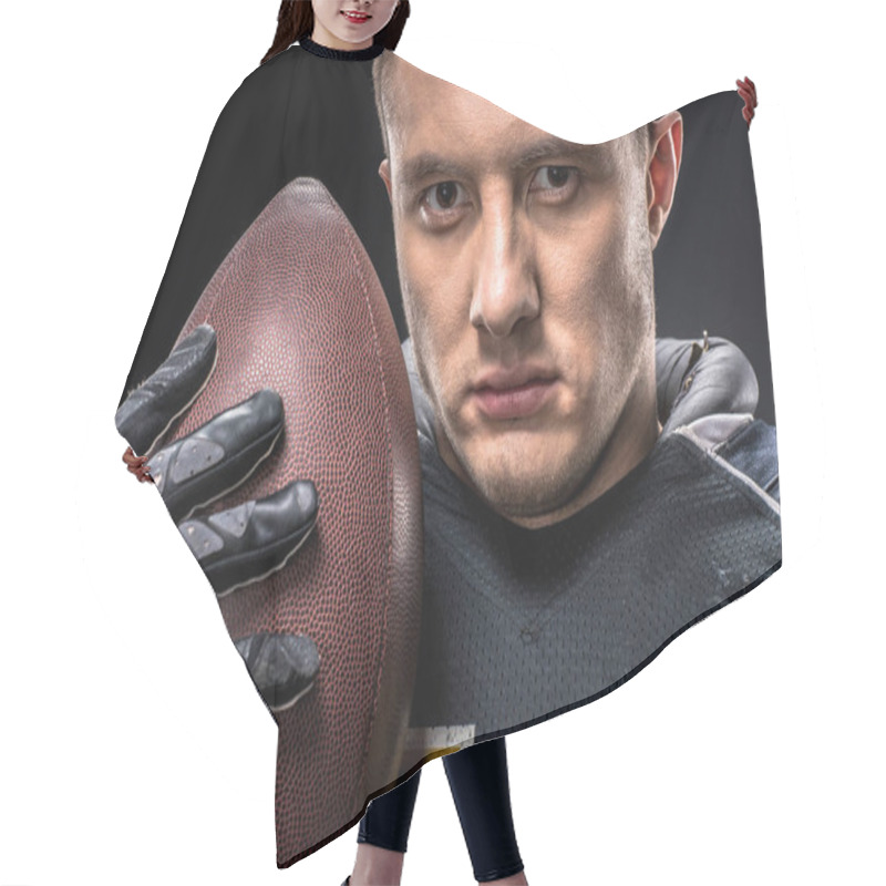 Personality  American Football Player Holding Ball Hair Cutting Cape