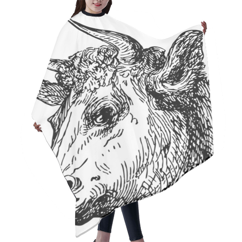 Personality  Head Of Bull Hair Cutting Cape