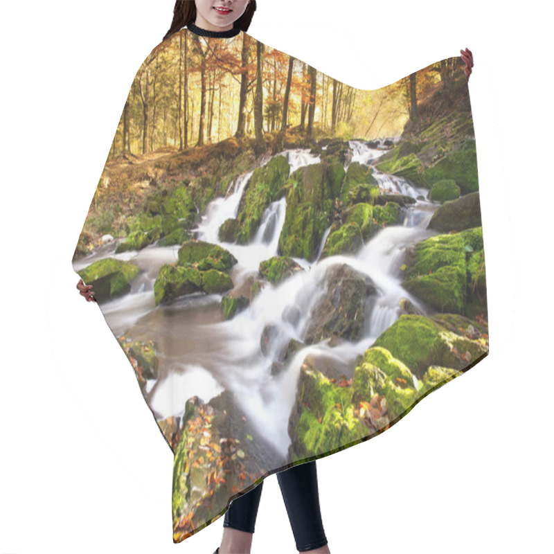 Personality  Beautiful Waterfall On Nature Background Hair Cutting Cape