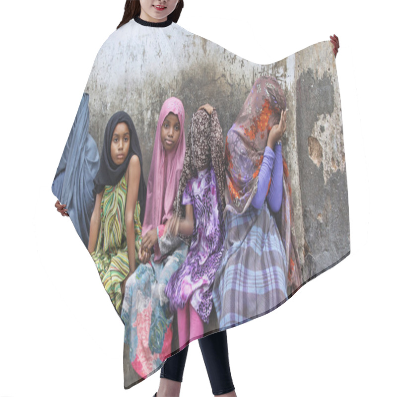 Personality  Children In Traditional Muslim Clothes  Hair Cutting Cape