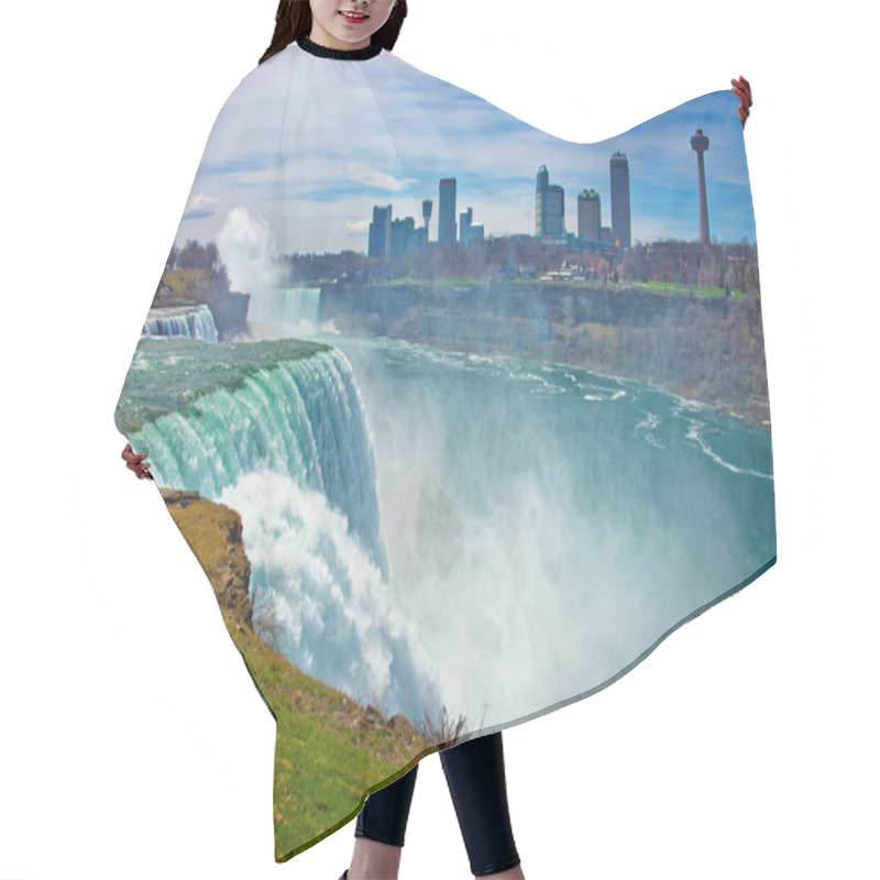 Personality  Niagara Falls From American Side And Skyscrapers From Canadian Side Hair Cutting Cape