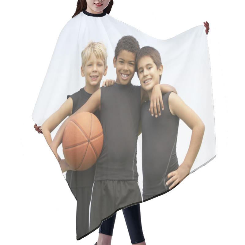 Personality  Young Boy Playing Basketball Hair Cutting Cape