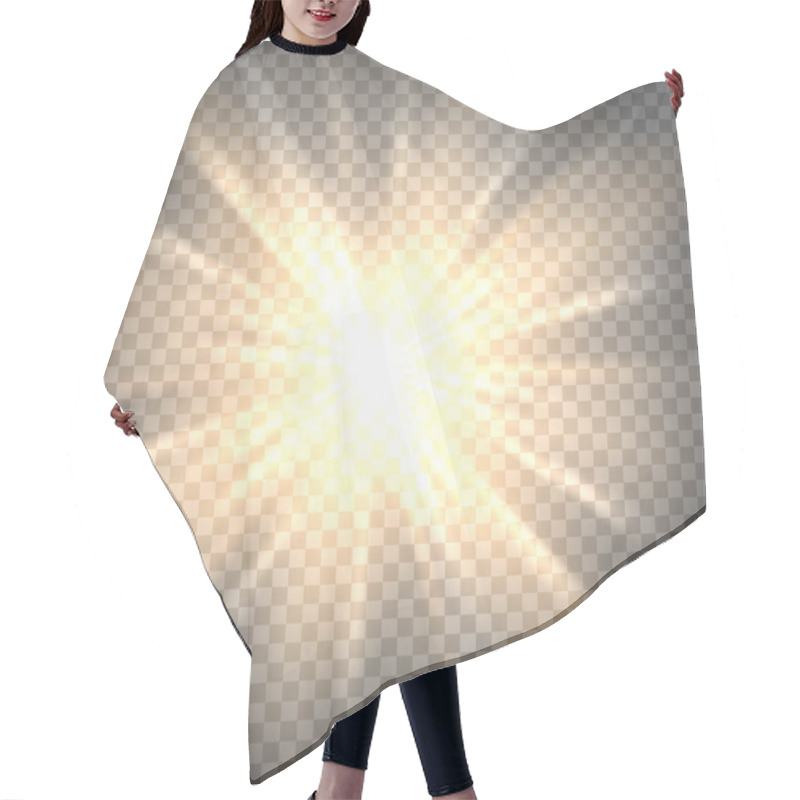 Personality  Sun Rays On Transparent Background Hair Cutting Cape