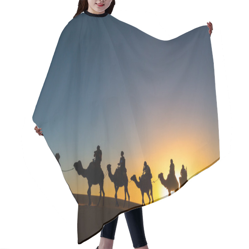 Personality  Camel Caravan Going Through The Desert Hair Cutting Cape