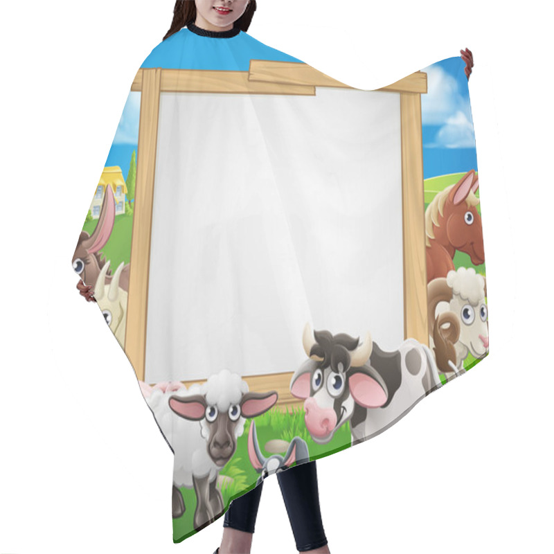 Personality  Farm Animals Cartoon Sign Hair Cutting Cape