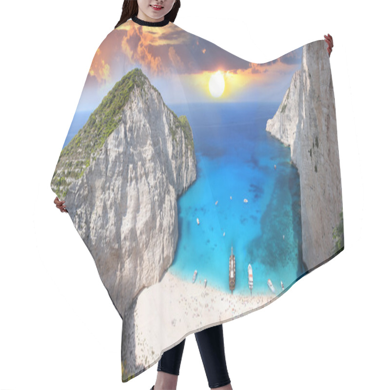 Personality  Amazing Beach Navagio In Zakynthos, Greece Hair Cutting Cape