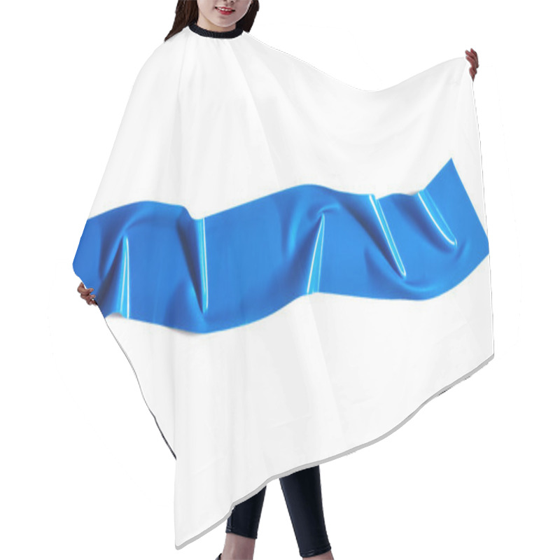 Personality  Blue Scotch Tape Hair Cutting Cape