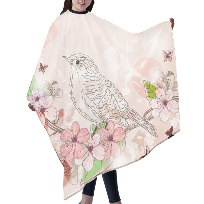 Personality  Romantic Spring Scenery Hair Cutting Cape