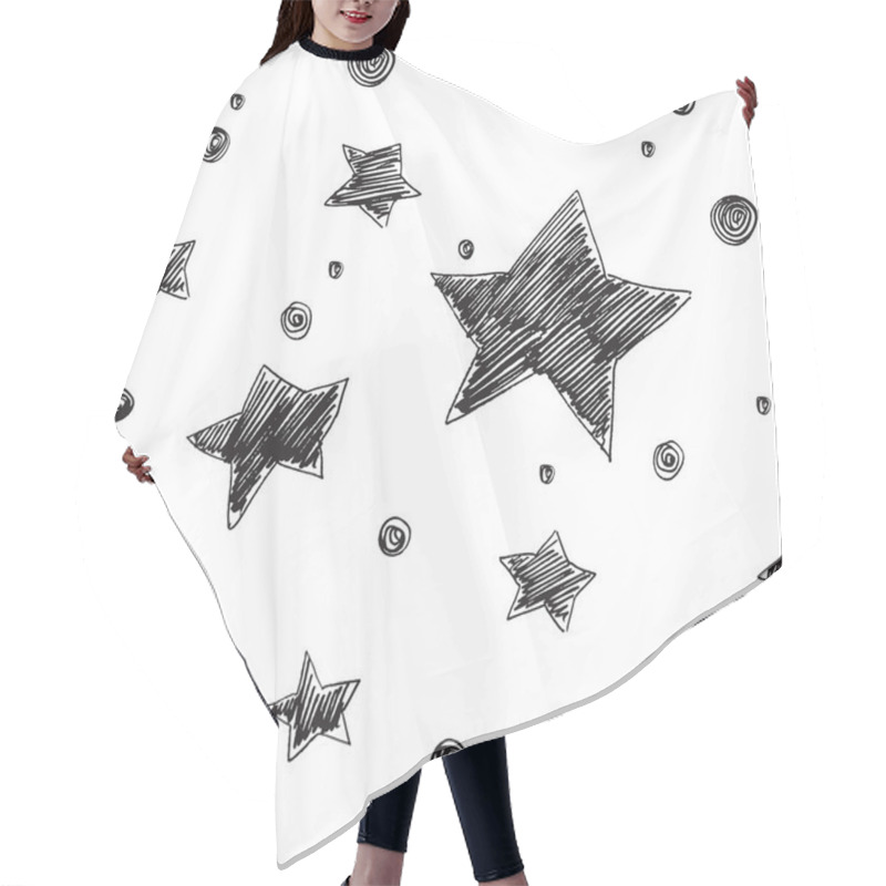 Personality  Seamless  Pattern With  Stars Shapes Hair Cutting Cape