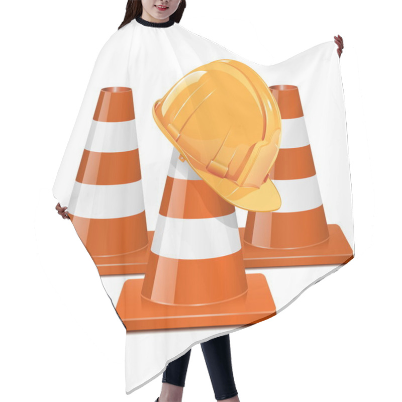 Personality  Vector Cones With Helmet Hair Cutting Cape