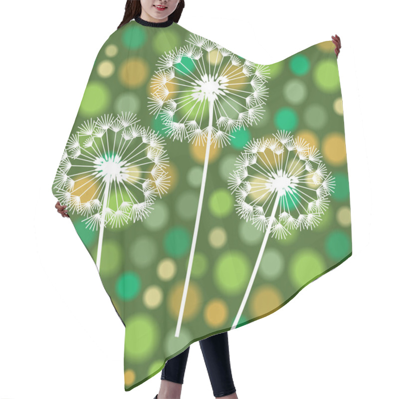 Personality  Vector Background With Blooming Dandelions Hair Cutting Cape