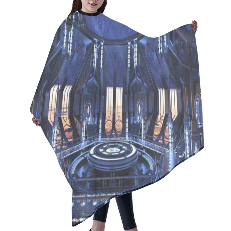 Personality  3D CG Rendering Of A Space Station Hair Cutting Cape