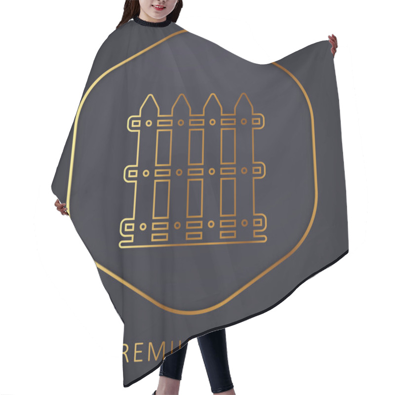 Personality  Boundaries Golden Line Premium Logo Or Icon Hair Cutting Cape