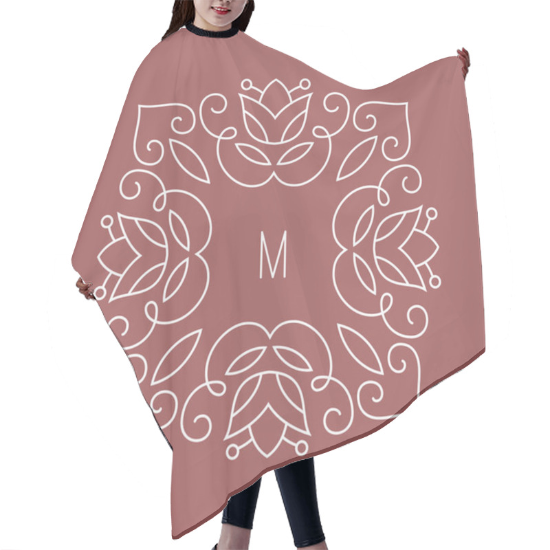 Personality  Elegant Floral Monogram Template Hair Cutting Cape