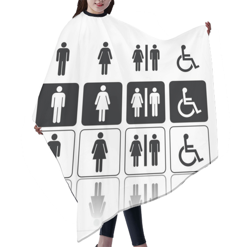 Personality  Toilet Signs, Man And Woman Hair Cutting Cape