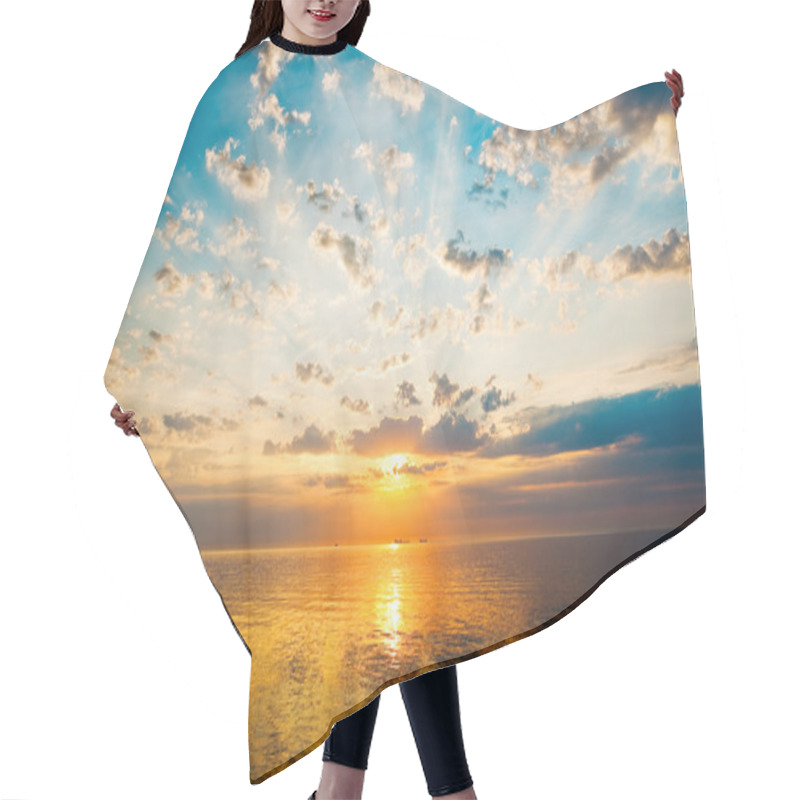 Personality  Sunrise Over The Calm Waters Of Gdansk Bay Hair Cutting Cape