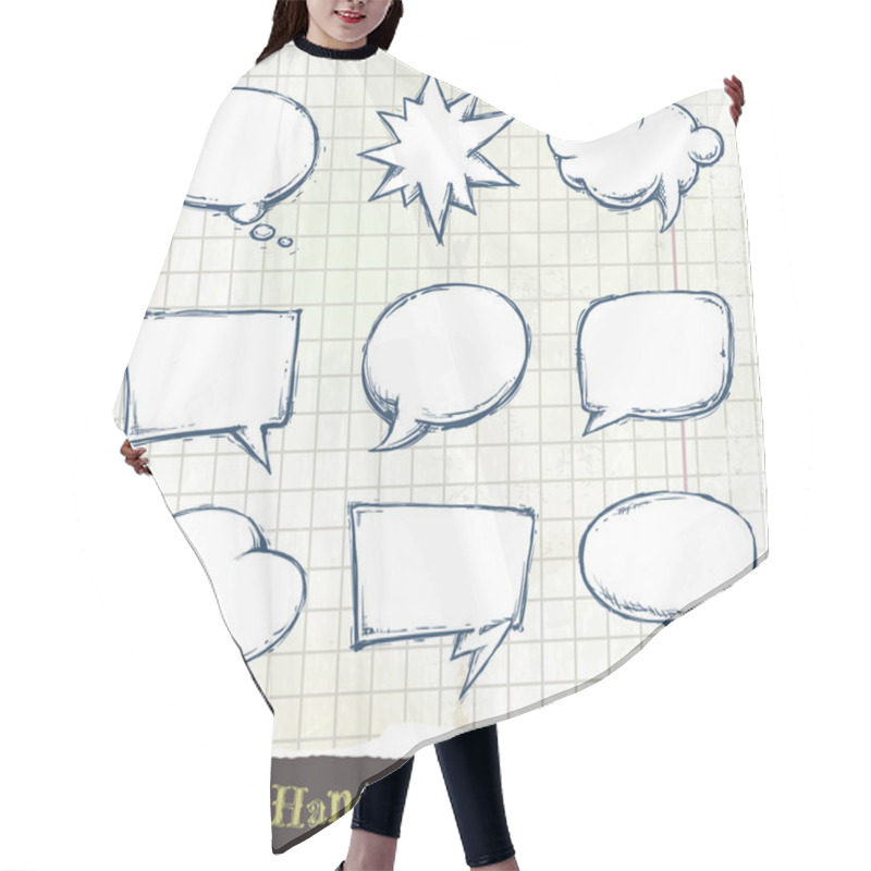 Personality  Set Of Hand-drawn Speech Bubbles Hair Cutting Cape