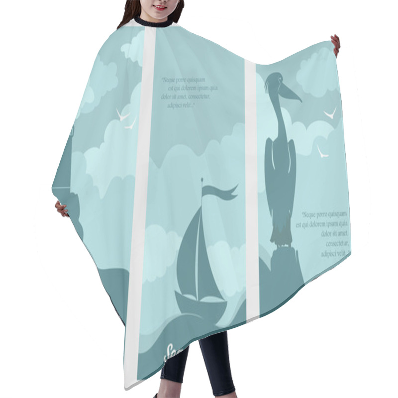 Personality  Three Nautical Banners Hair Cutting Cape