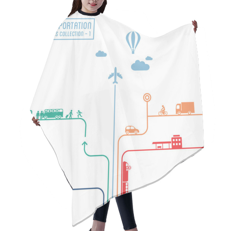 Personality  Transportation Infographics - Graphic Elements Collection, All Means Of Transport Hair Cutting Cape