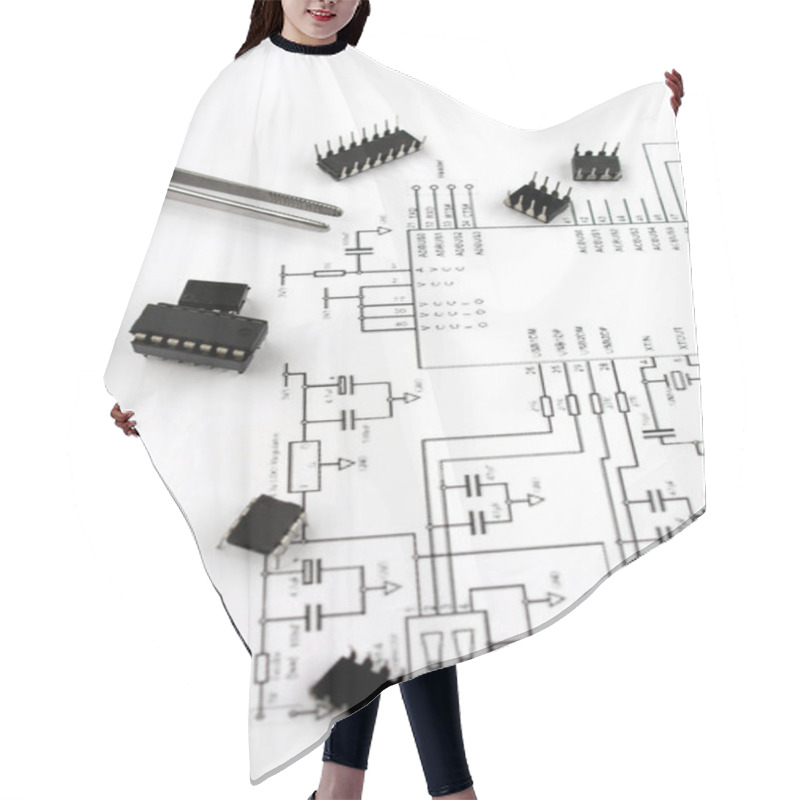 Personality  Electronic Components Hair Cutting Cape