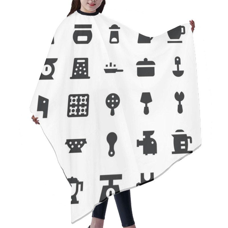 Personality  Kitchen Utensils Vector Icons 10 Hair Cutting Cape