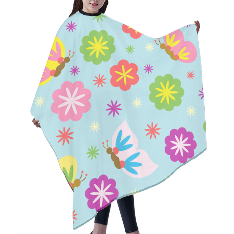 Personality  Spring Blooming Pattern Hair Cutting Cape