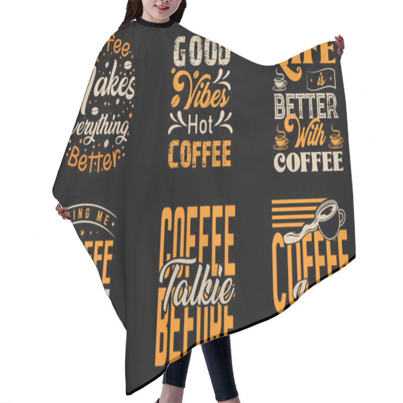 Personality  Typography Coffee T-Shirt Design, Coffee Tee Hair Cutting Cape