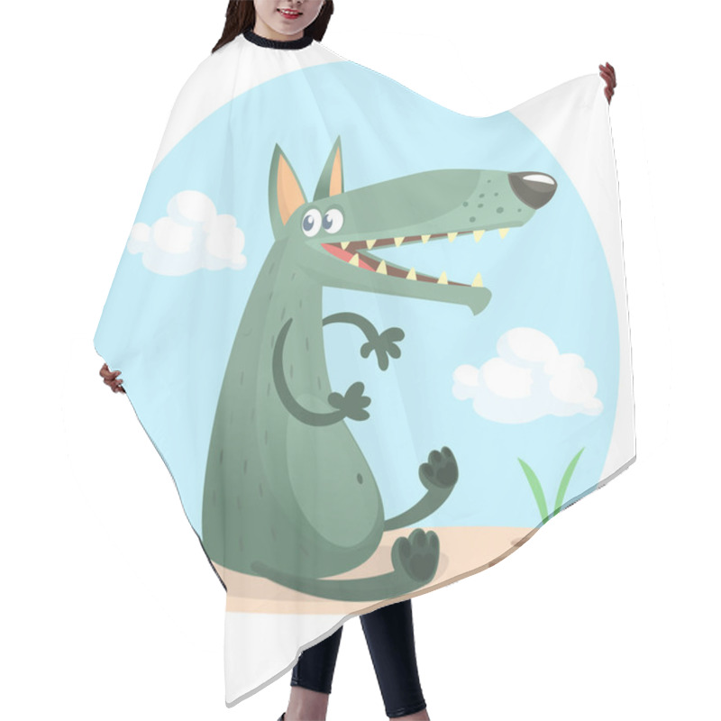 Personality   Cute Cartoon Wolf Character. Wild Forest Animal Collection. Baby Education. Isolated. White Background. Flat Design Vector Illustration Hair Cutting Cape