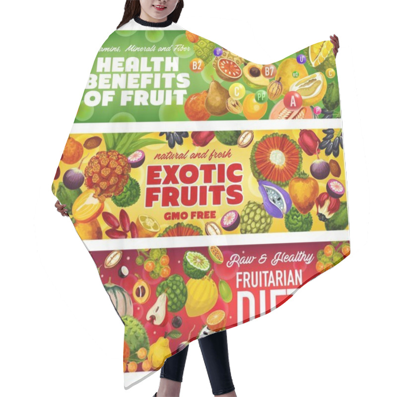 Personality  Tropical Fruits, Exotic Berries Of Fruitarian Diet Hair Cutting Cape